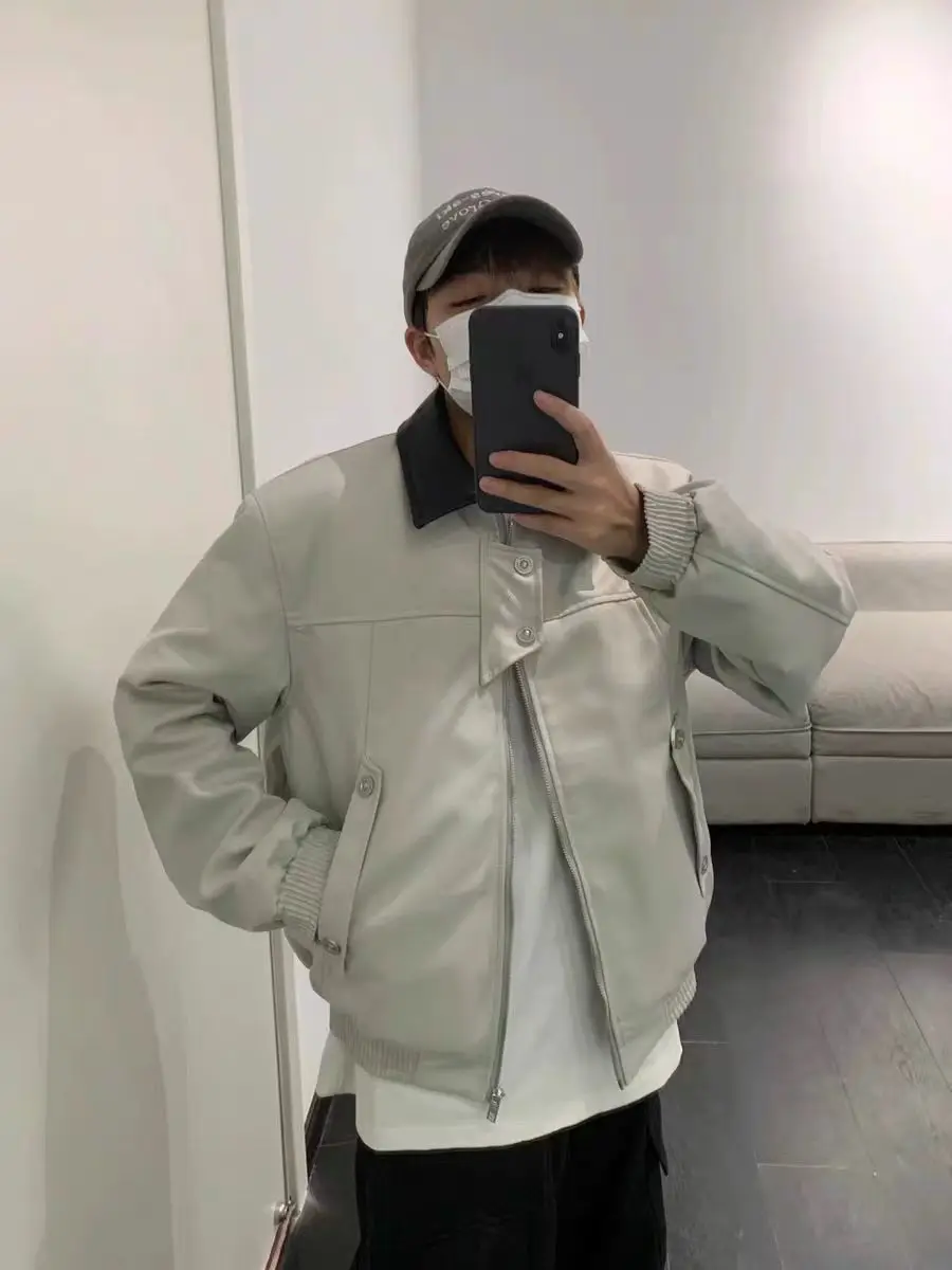 Куртка-бомбер Мужская/женская короткая с отложным воротником и длинным рукавом