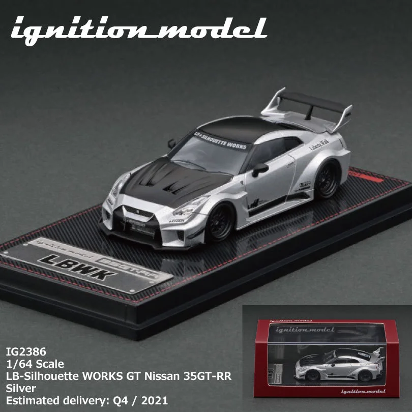 

Ignition IG 1:64 LB Silhouette Work Nissan GTR R35 RR Silver Diorama Collection Of Miniature Toy Car Models toys for children