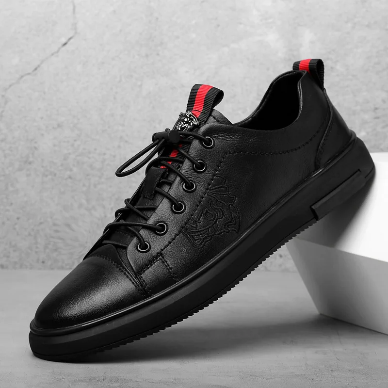 

Мужские кроссовки из воловьей кожи, черные или Белые Повседневные кроссовки из воловьей кожи, весна-осень 2023