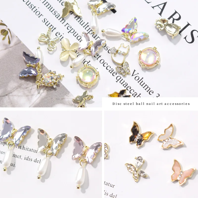 Подвеска-бабочка из циркония для дизайна ногтей |