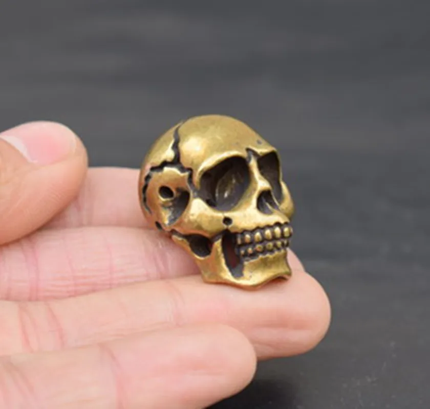 

Mini Skull Skull Decorative Statue Brass Skull Pendant Halloween Props Home Events Party Decorative Game Supplies