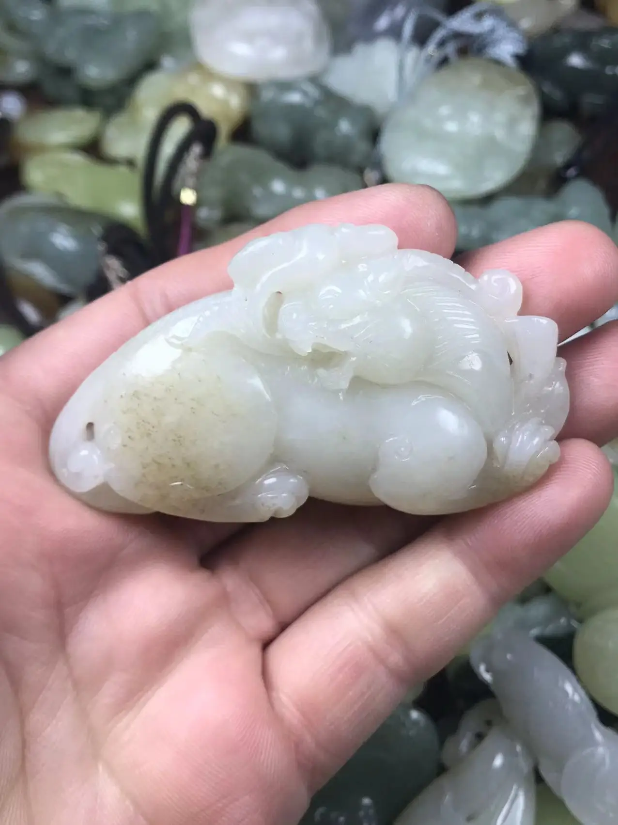 

(Hetian) нефрита HandCarved Храбрый войска жадеит нефрита ожерелье кулон нефрита ожерелья ювелирных изделий Для мужчин; для женщин