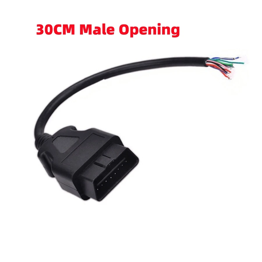 

16-контактный автомобильный диагностический интерфейс OBD2 адаптер OBDII 30 см 16-контактный разъем мама/папа для расширения OBD 2 открывающийся кабель OBD