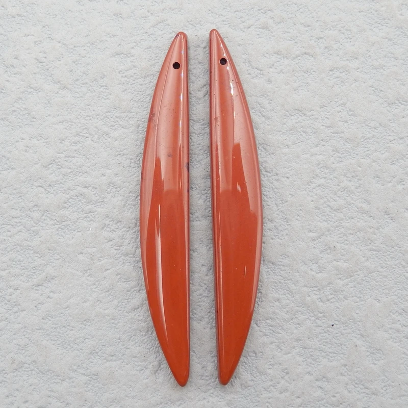 

Модные женские серьги из натуральной яшмы Красной реки, ювелирные аксессуары с полудрагоценными камнями в форме сердца 51x4x4 мм 5 г