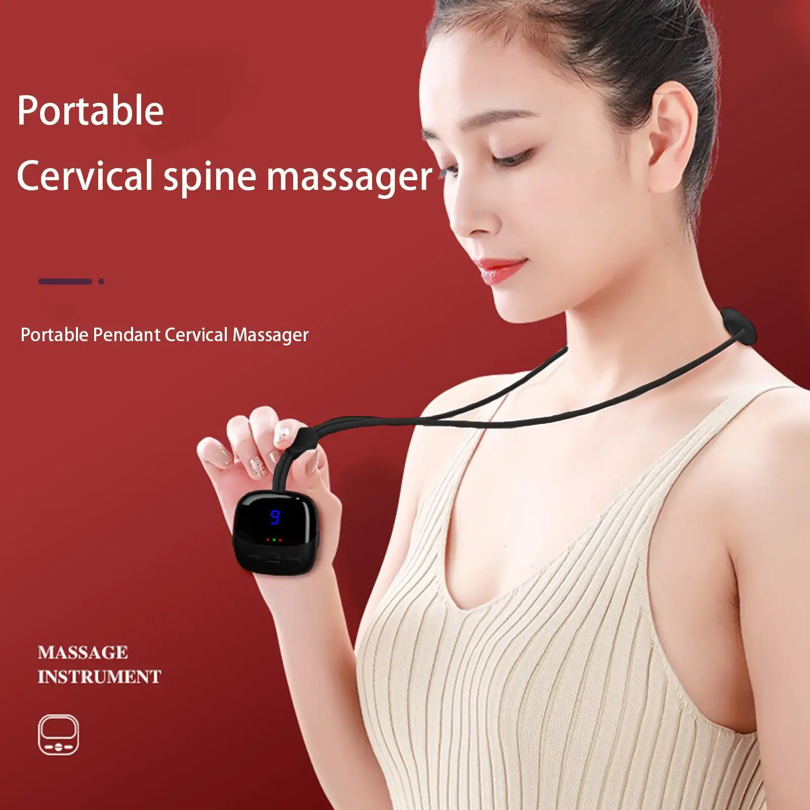 

Smart Hanging Neck Cervical Spine Massager Mini Portable EMS TENS Pulse Neck Massage Pendant Neck Brace Back Thigh Relief Relax