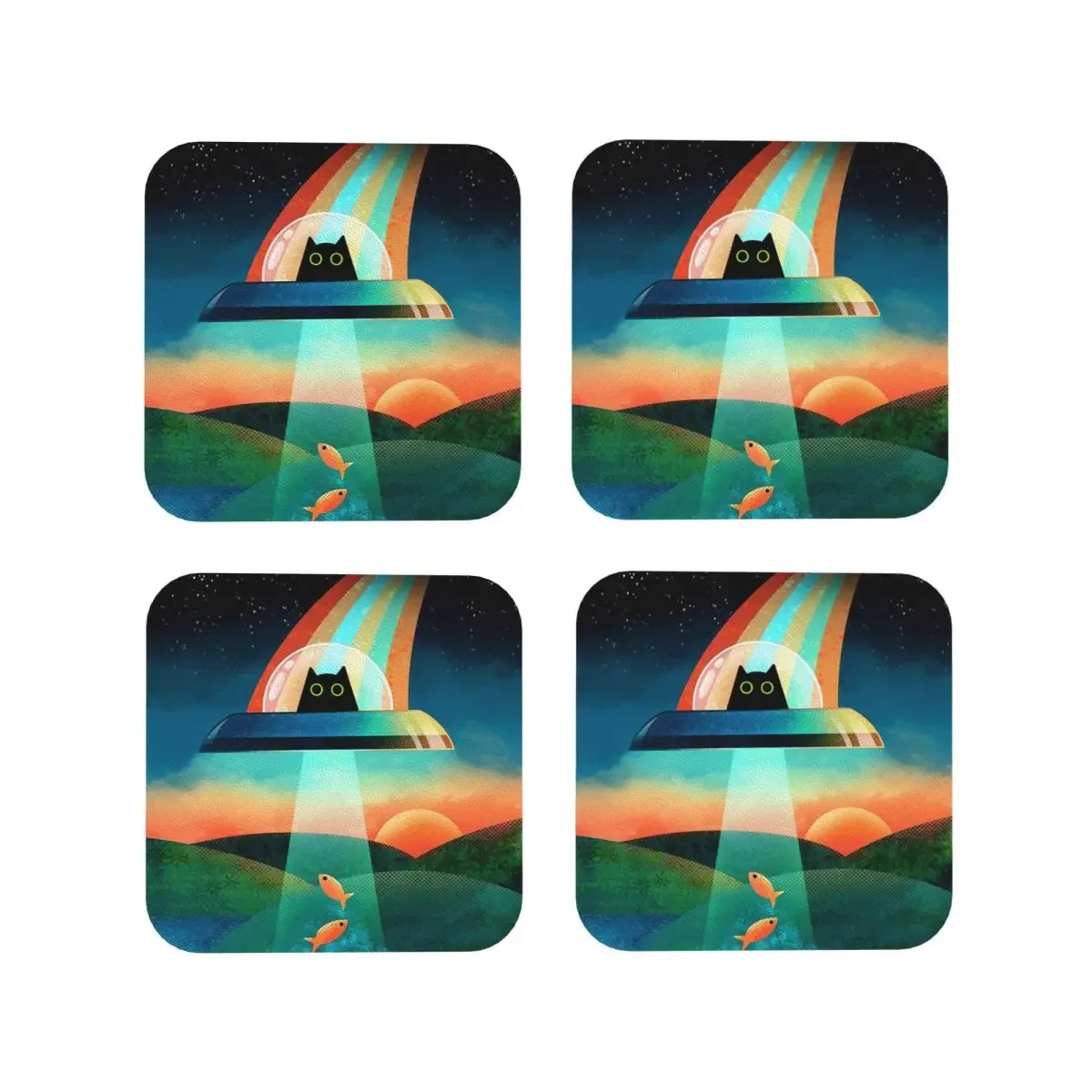 Подставки Purrfect Alien кофейный коврик кожаные подставки для кружек посуда украшения