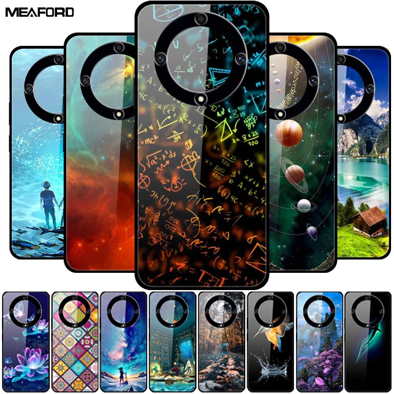 Чехлы для Honor X9b 5G роскошная жесткая задняя крышка из закаленного стекла ALI-NX1 Shells