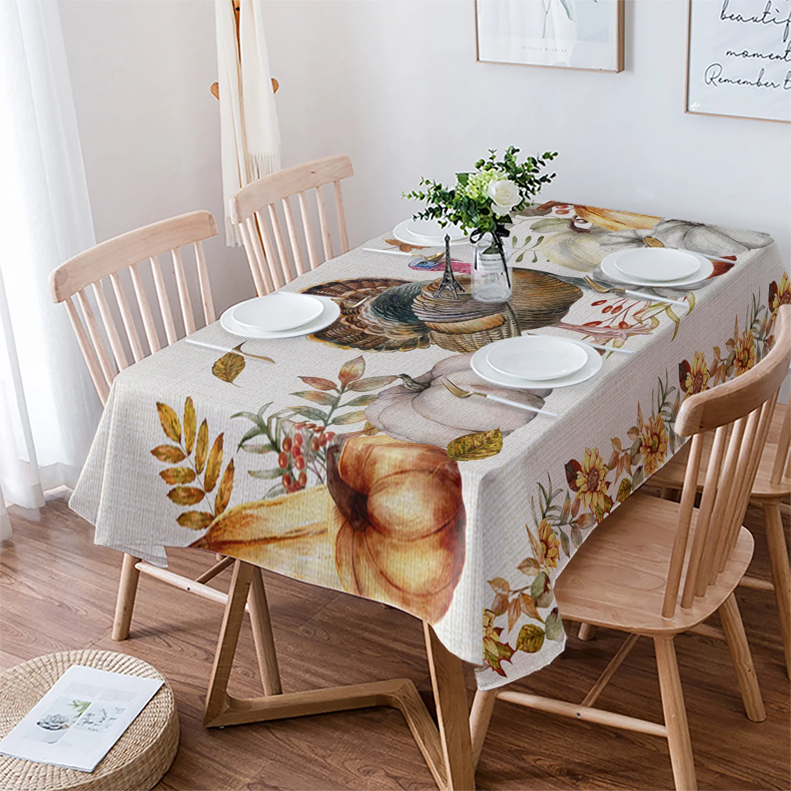 

Декоративная Водонепроницаемая скатерть в виде тыквы, индейки