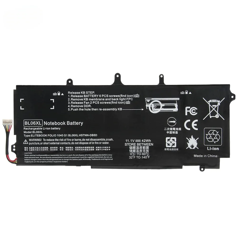 Аккумулятор BL06XL совместимый с EliteBook Folio 1040 G0 G1 G2 HSTNN-DB5D IB5D W02C 722236-171 1C1 271 2C1 722297-001 F450C
