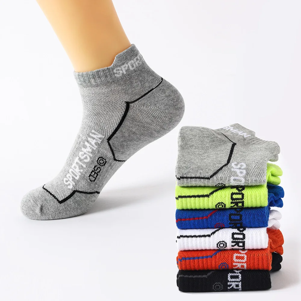 6 Pairs High Quality Socks Men's Summer Man Short Socks Breathable Ankle Socks Cotton Sports Socks Black Thin Cut Run Men Socks