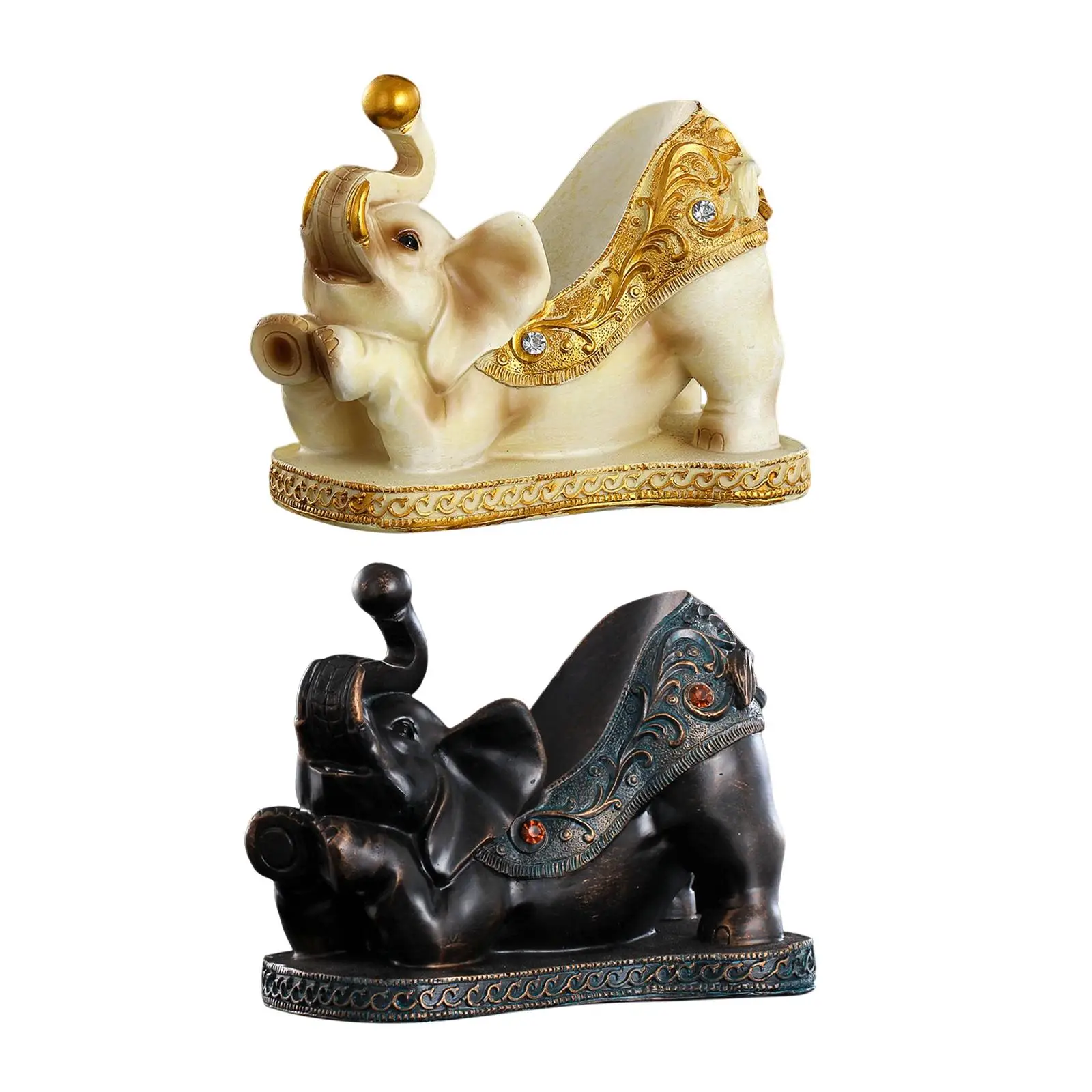 

Elephant Figurine Resin Statue Sculpture Holiday Gifts Bottle Rack Holder