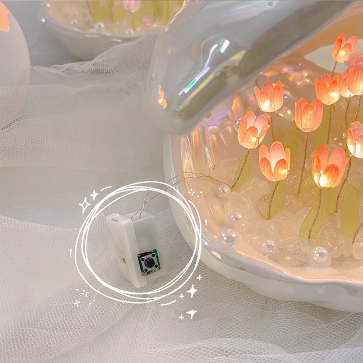 Горячие продажи 13 / 20 Тюльпаны ночная лампа ручной работы DIY Домашняя