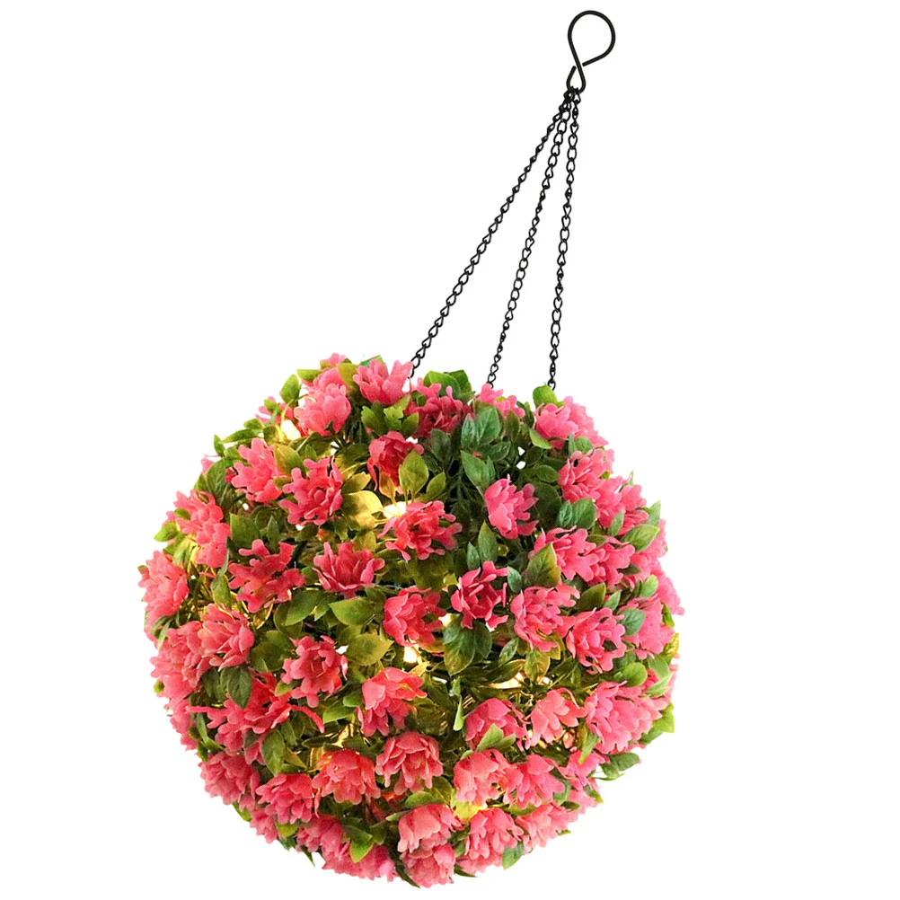 

Topiary Artificial Grass Fake Flowerballs Faux Lighthanging Solar Boxwood Garden Decor Backyard Led Ornament Roundcenterpieces