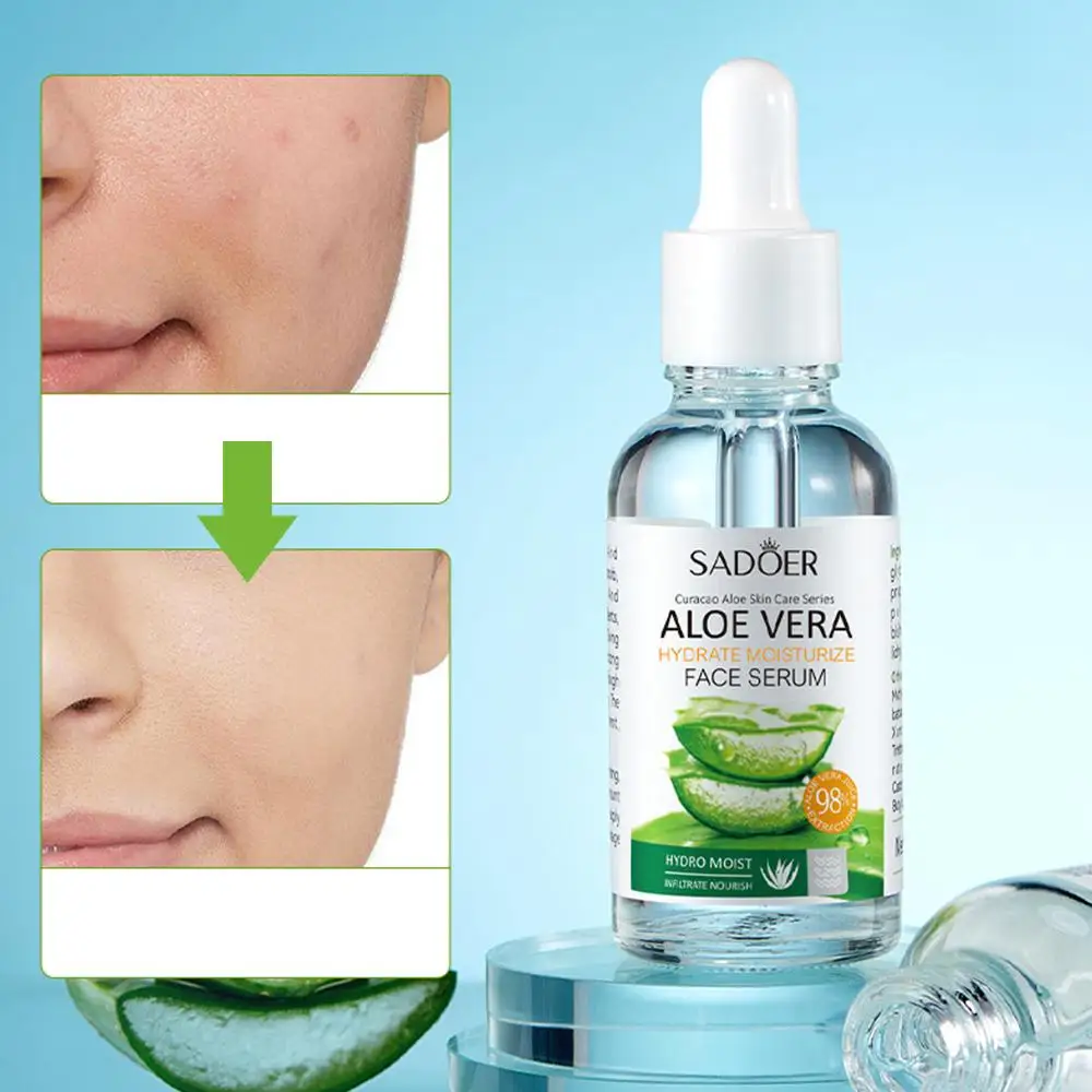 

30ml Aloe Vera Anti-aging Face Moisturizing Essence Hydrating Vera Aloe Brighten Spots Moisture Repair Essence Wrinkles Dar A8H0