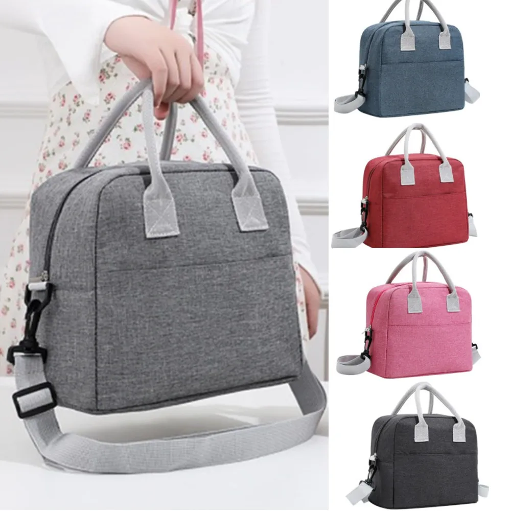 Tote Hangbag Picnic Insulated Box Canvas Thermal Food Container Men Women Kids Travel Lunchbox