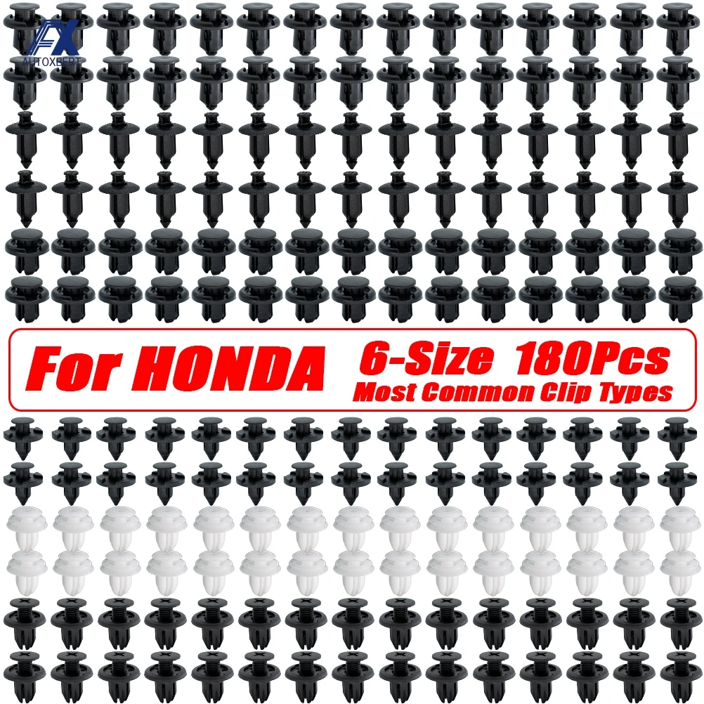 

180X кнопочные заклепки, зажимы для обшивки дверей автомобиля, решетка бампера, брызговики, фиксатор крепежа, комплект для Honda Civic Accord CR-V, винт
