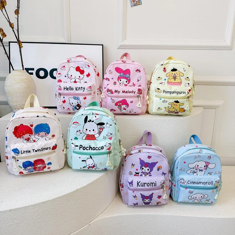 Sanrio Kuromi Hello Kitty My Melody Cinnamoroll мультяшный рюкзак милый помпон пурин полако школьная