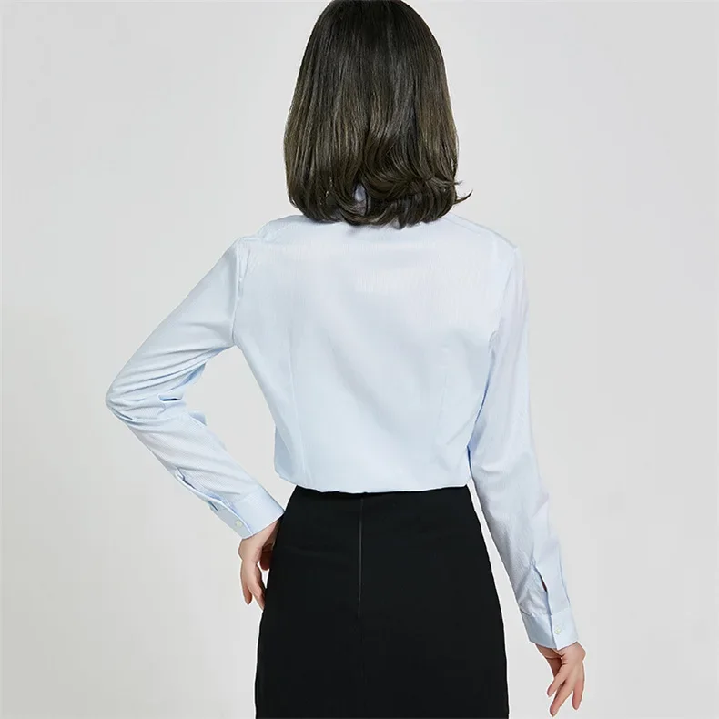Women's Long Sleeve High Collar Shirt V-Neck Princess Sewn Easy To Manage Clothing From China Mainland