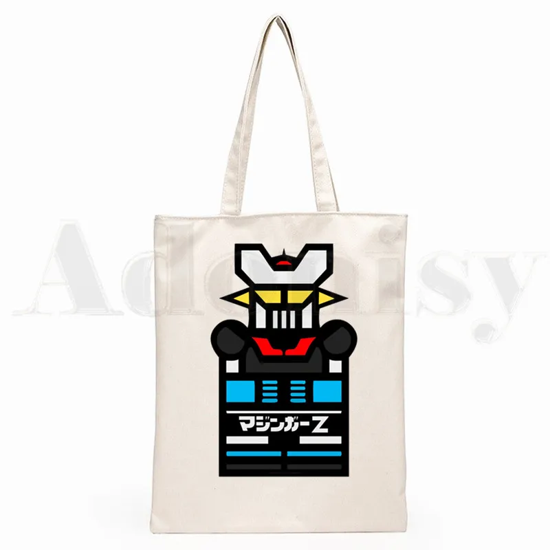 

Mazinger Z Japan Anime Old Classic Manga Robot Graphic Cartoon Print Shopping Bags Girls Fashion Casual Pacakge Hand Bag