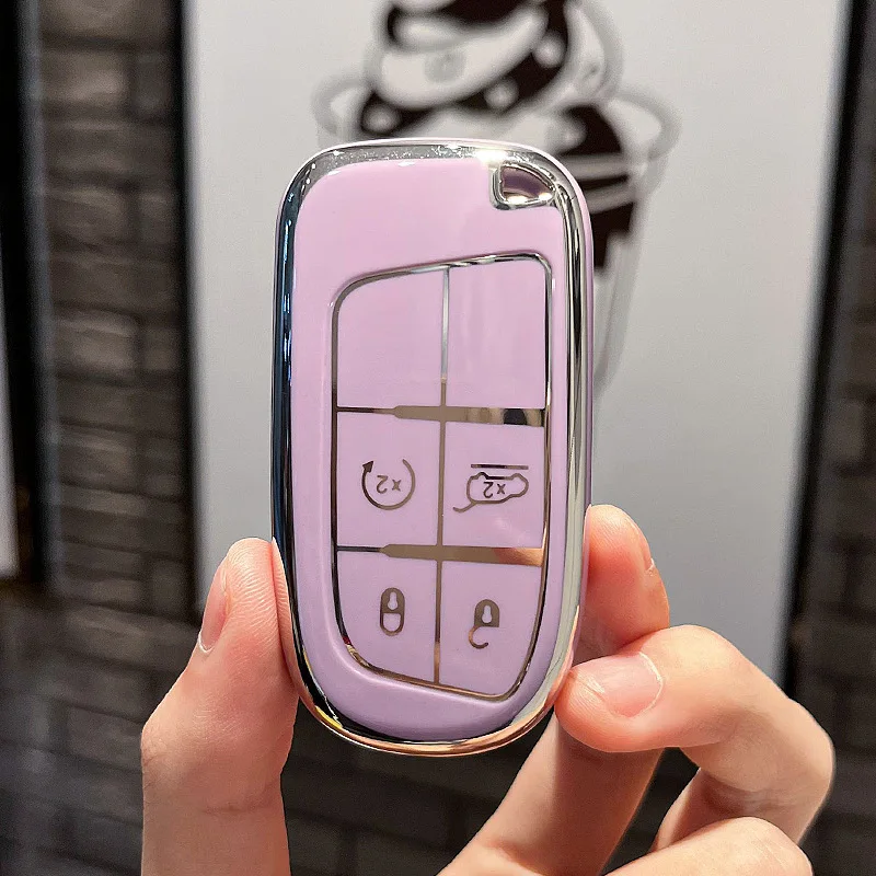 Высококачественный чехол для автомобильного ключа из ТПУ JEEP Grand Cherokee WK2 Renegade Compass