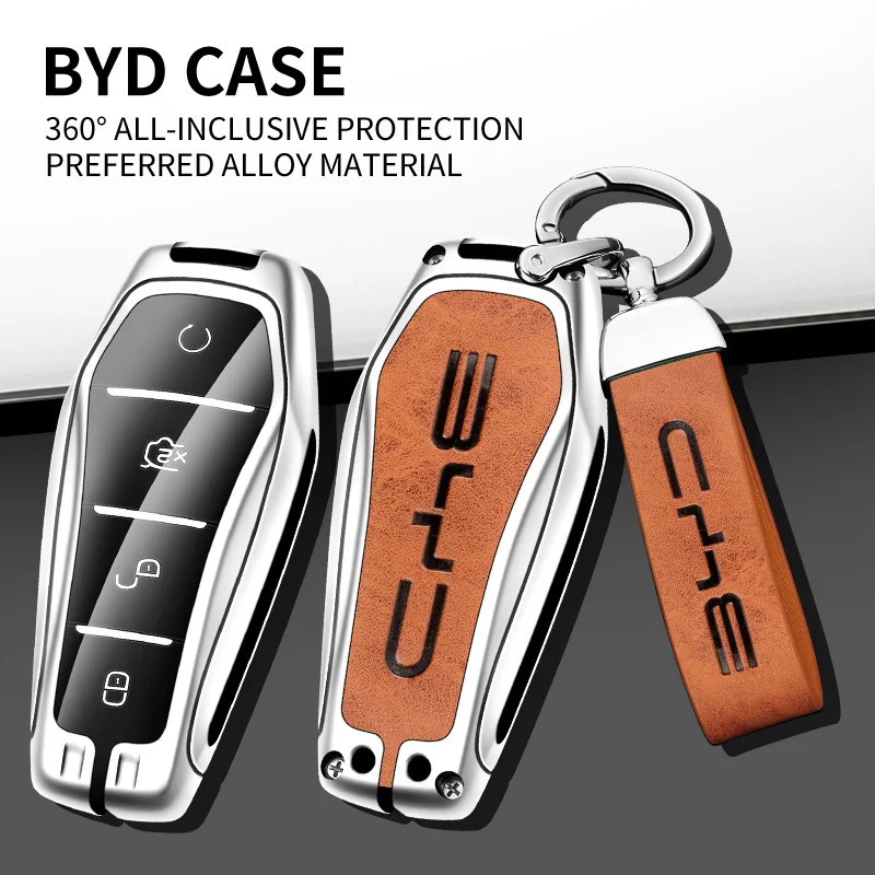 

Zinc Alloy Car Remote Key Fob Case Cover Shell Bag For BYD Atto 3 Han Ev Tang Dm/Qin PLUS/Song Pro/MAX/Yuan Keychain Accessories