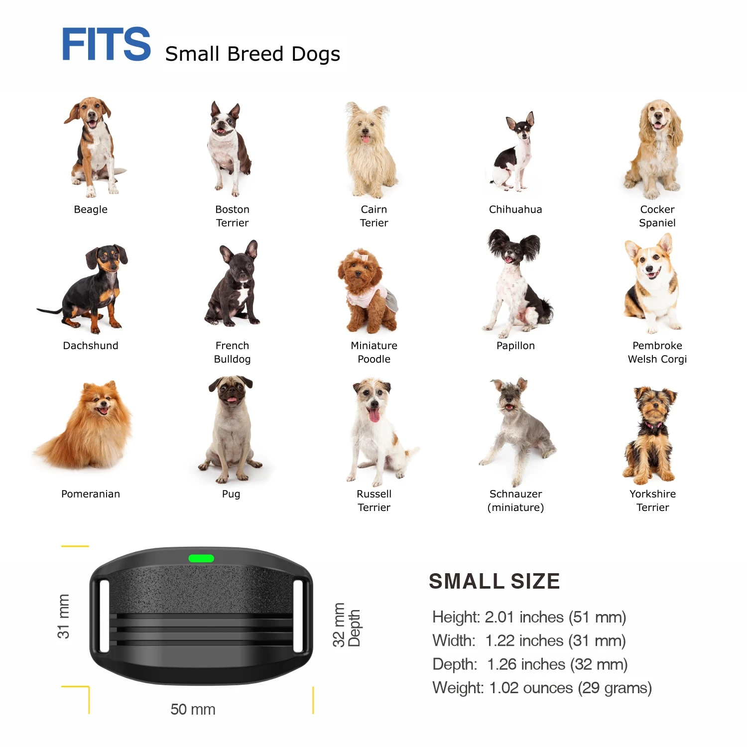 Ошейник для дрессировки маленьких собак с пультом дистанционного управления