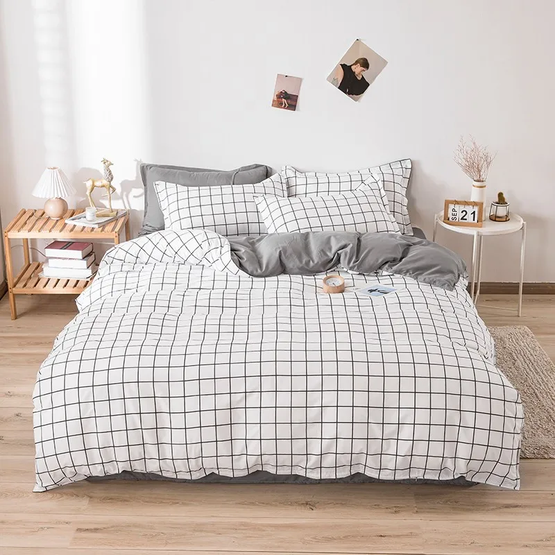 

Grid Lattice Duvet Cover Available In Size 220x240 Includes Pillowcase And Bedding Set Also Acts As A Quilt Cover Blanket