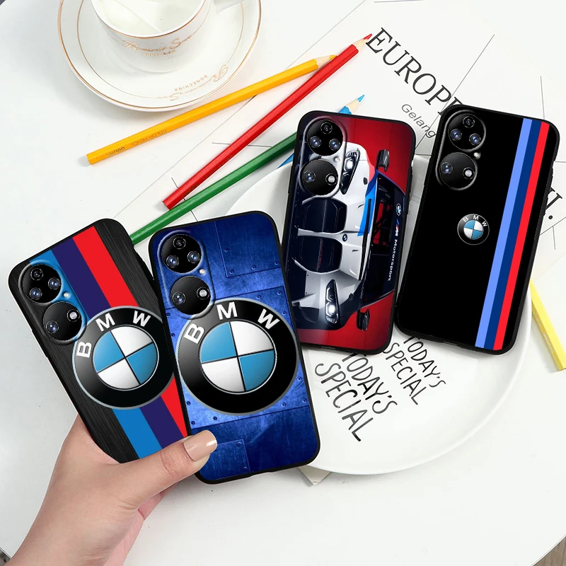 

Red Blue Car BMW Luxury For Huawei P60 P50 P40 P30 P20 P10 Pro Lite P Smart Z 2021 4G 5G Silicone Soft Black Phone Case Fundas