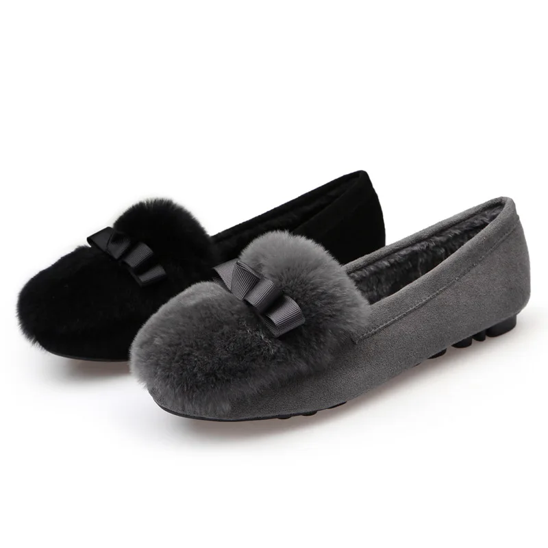 41 42 43 Plus Big Over Large Size Women's Shoes Plus Velvet 2020 Autumn/winter New Pumps and Velvet Cotton Flat Shoes