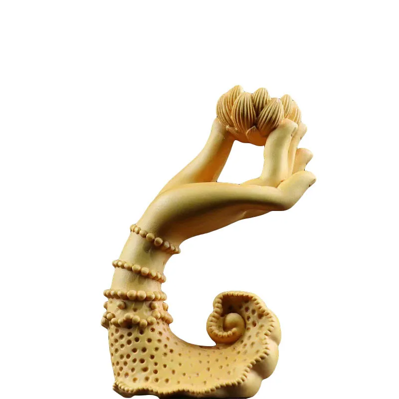 

Деревянная статуя лотоса Будды ручное украшение искусственная резьба креативная домашняя гостиная комната искусство