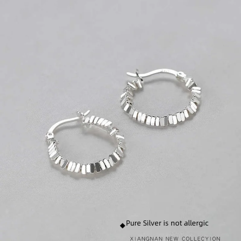 s925Серебряные новые маленькие кусочки серебра особый интересный дизайн серьги