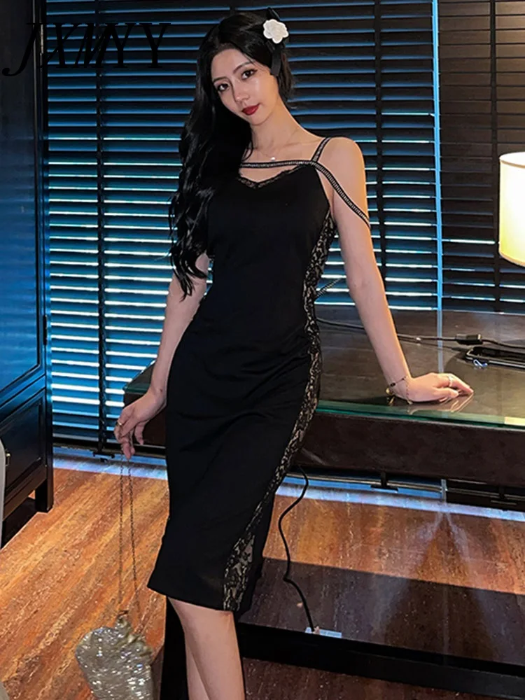 

JXMYY 2022 Летняя мода новинка элегантное темпераментное горячее кружевное строченное тонкое женское платье