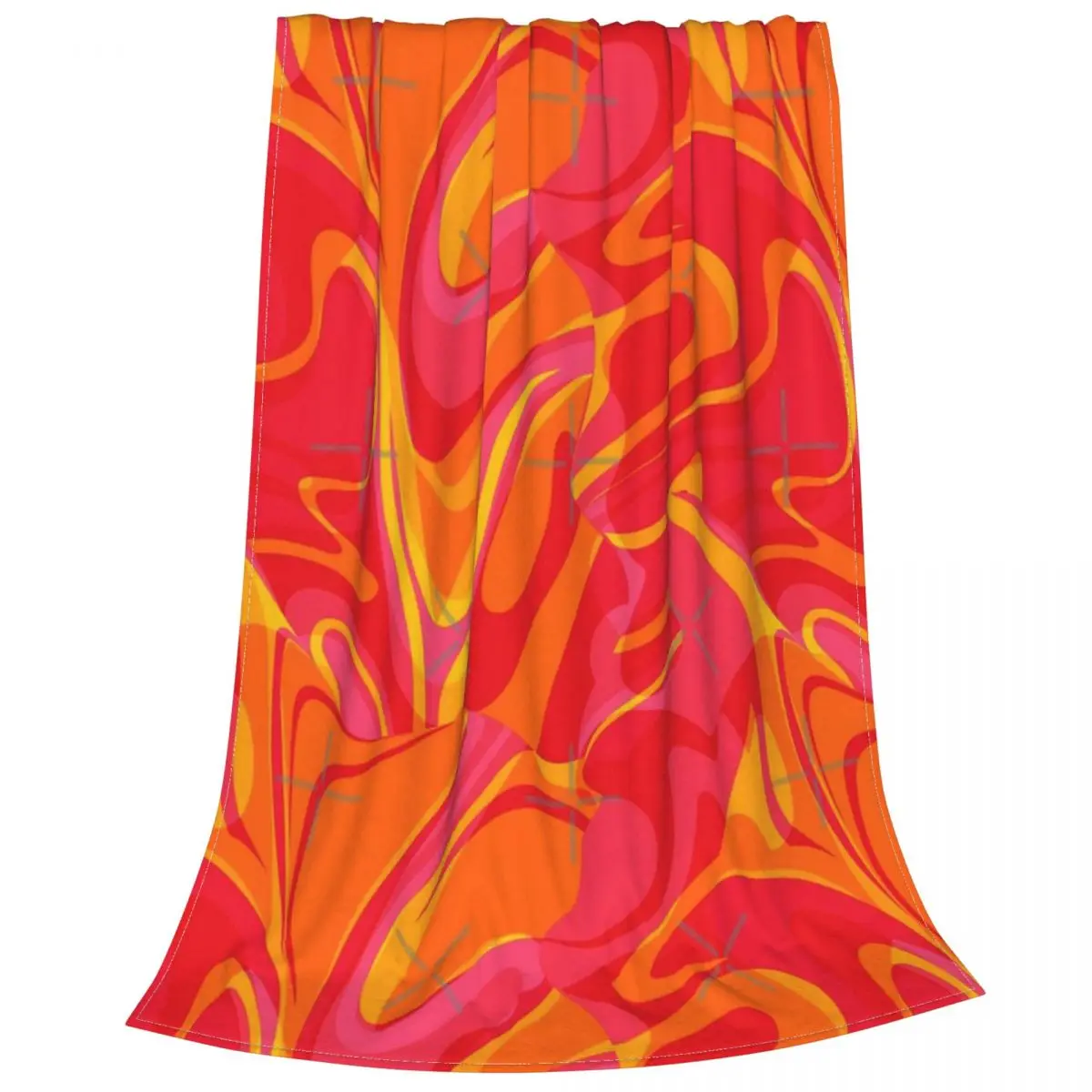 Groovy абстрактная Лавовая Лампа в оранжевом желтом фуксии розовом красном одеяле