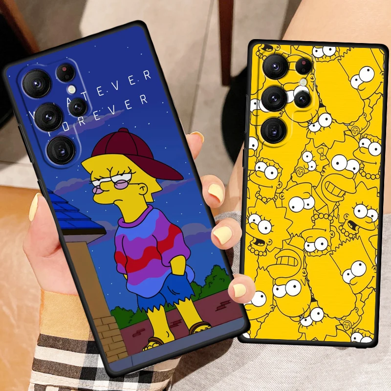 Классный чехол для телефона с рисунком аниме Симпсоны Samsung Galaxy S23 S22 S21 S20 FE S10 S10E S9