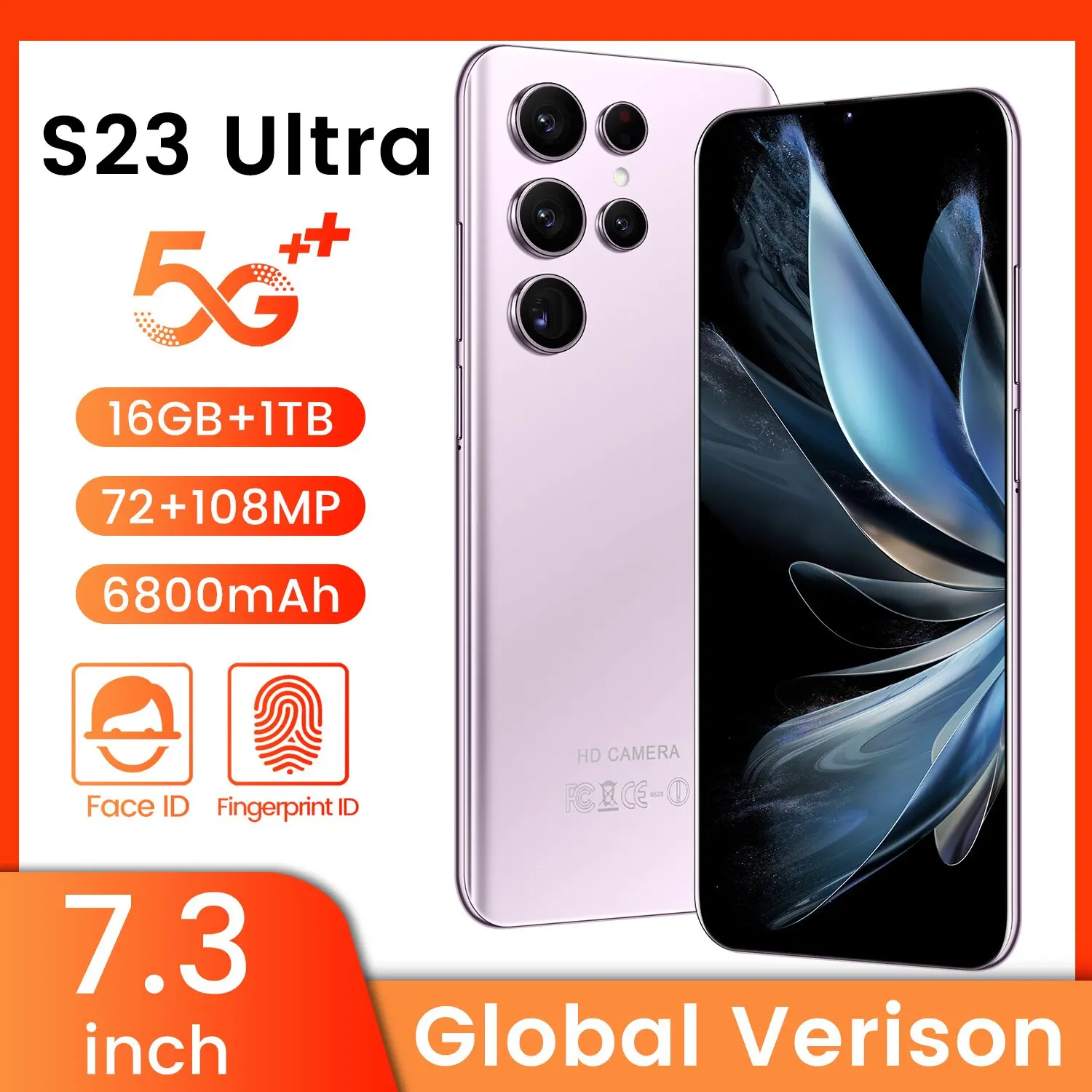 

S23 Ultra new smartphone android phone 7.3inch hd screen cell phone pro telefone 6800mAh 16+1TB Camera 5g mobile phones unlock