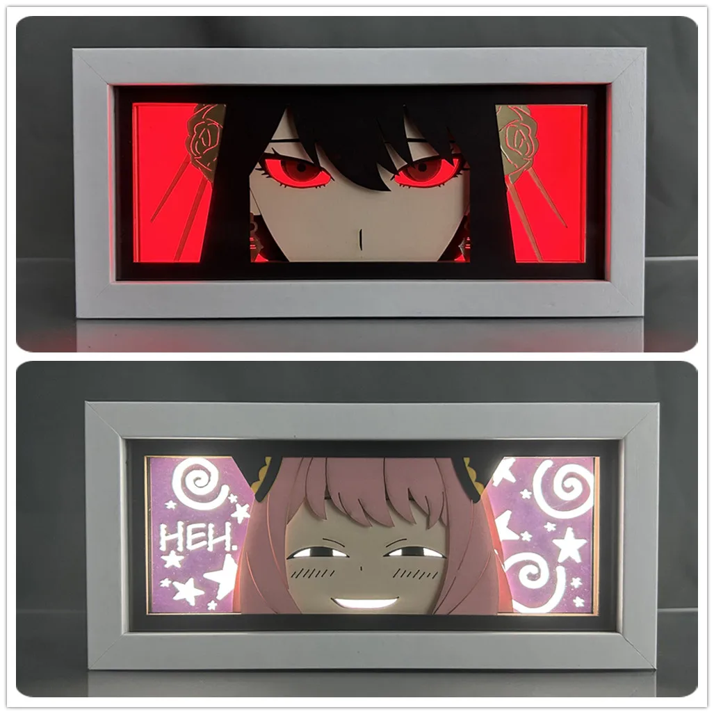 

Paper Cut Shadow Box Spy X Family Anya Smug Anime Led Light Box for Room Decor Desk Lightbox Birthday Gift Table Lamp Yor Forger