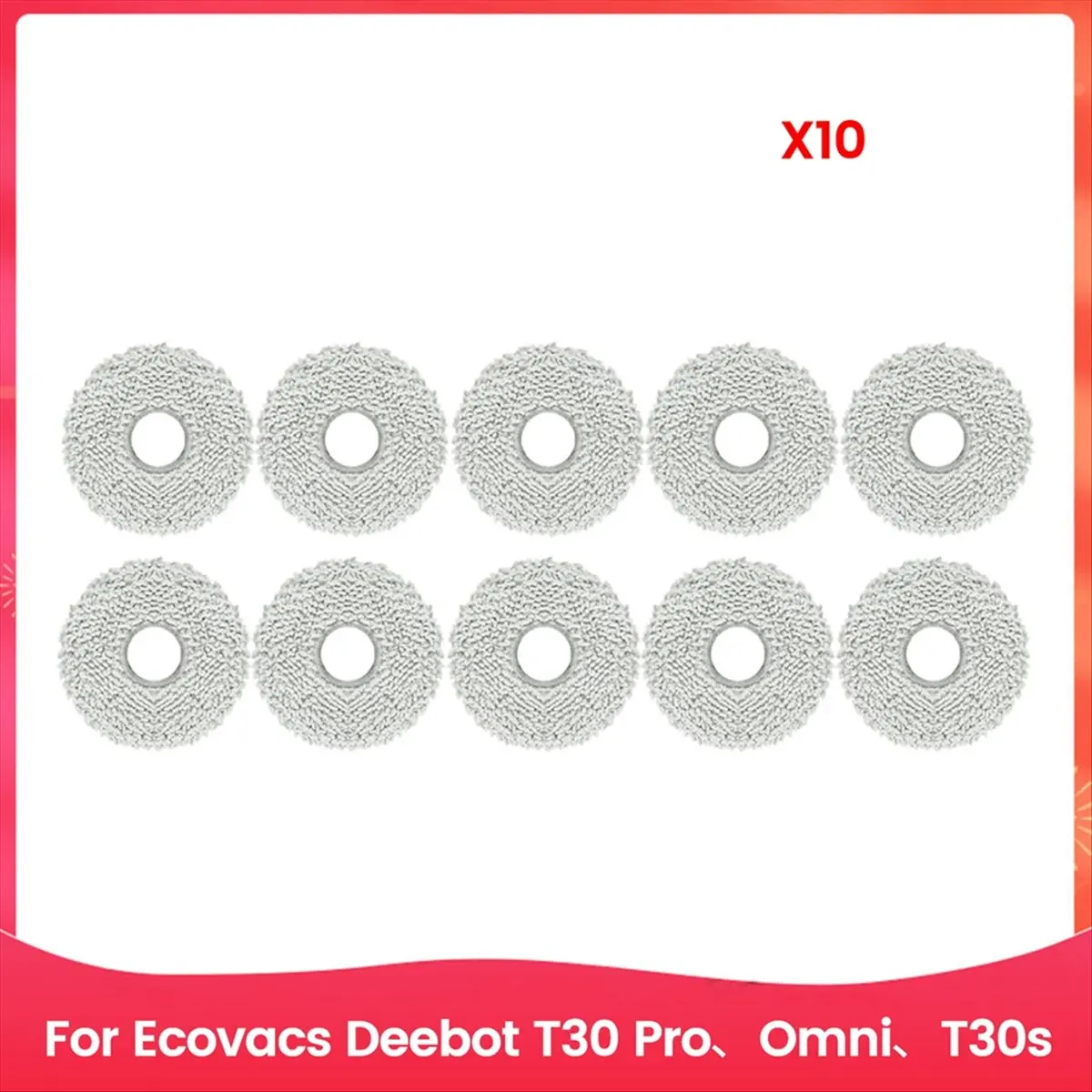 Фото # 64 шт. сменных тканевых насадок для Ecovacs Deebot T30 Pro, аксессуары для пылесоса, HEPA-фильтр (тканевый). №5