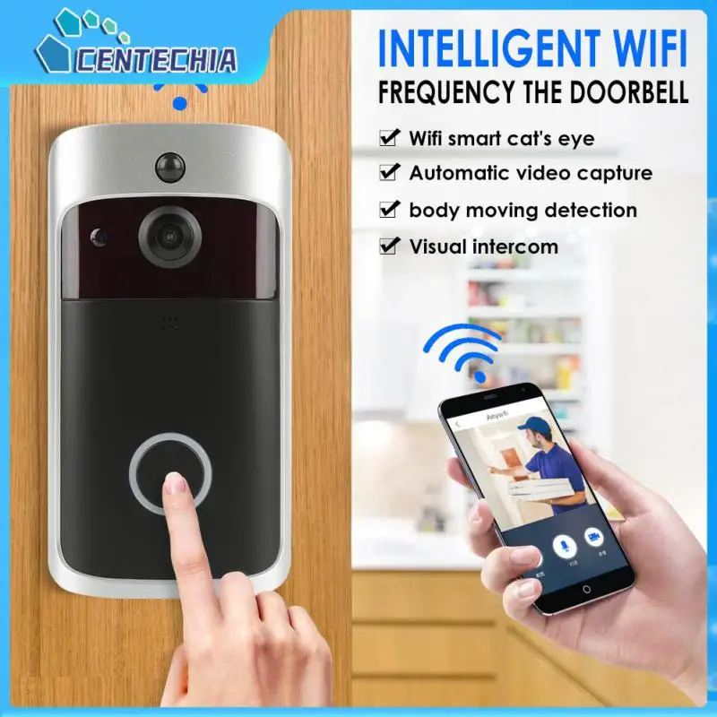 

Smart Doorbell Camera Wifi Wireless Call Intercom Video-Eye For Apartments Door Bell Ring For Phone Home Security Two-Way Talk