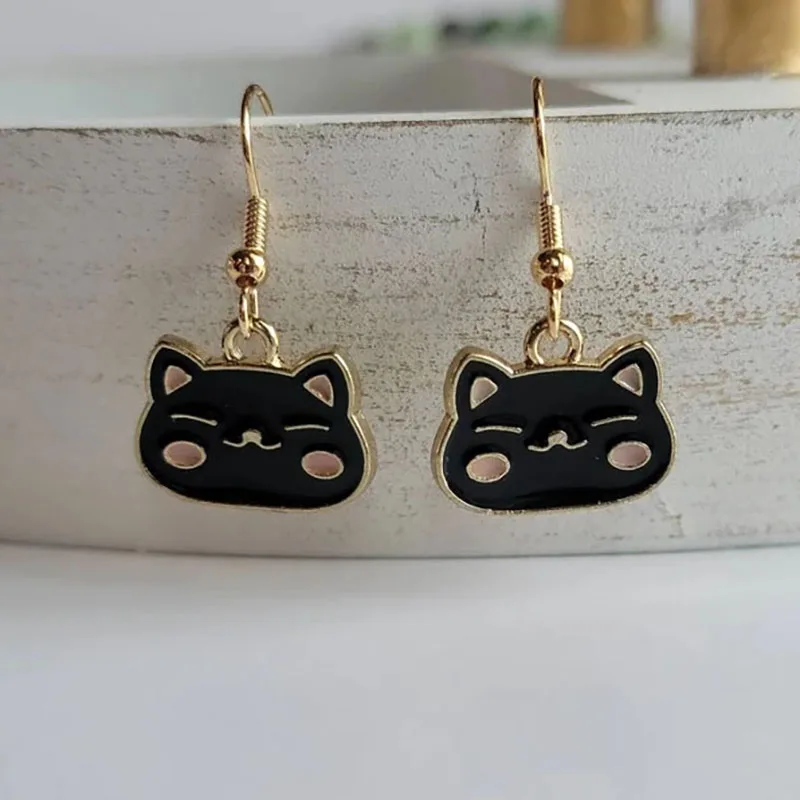 

Black Cat Earrings Cat Jewelry Whimsical Earrings Gifts for Her Animal