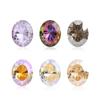 jewelry makingnail decoration high quality 8x10mm glass crystal strass oval shape lotus pointback rhinestones glue on clothes