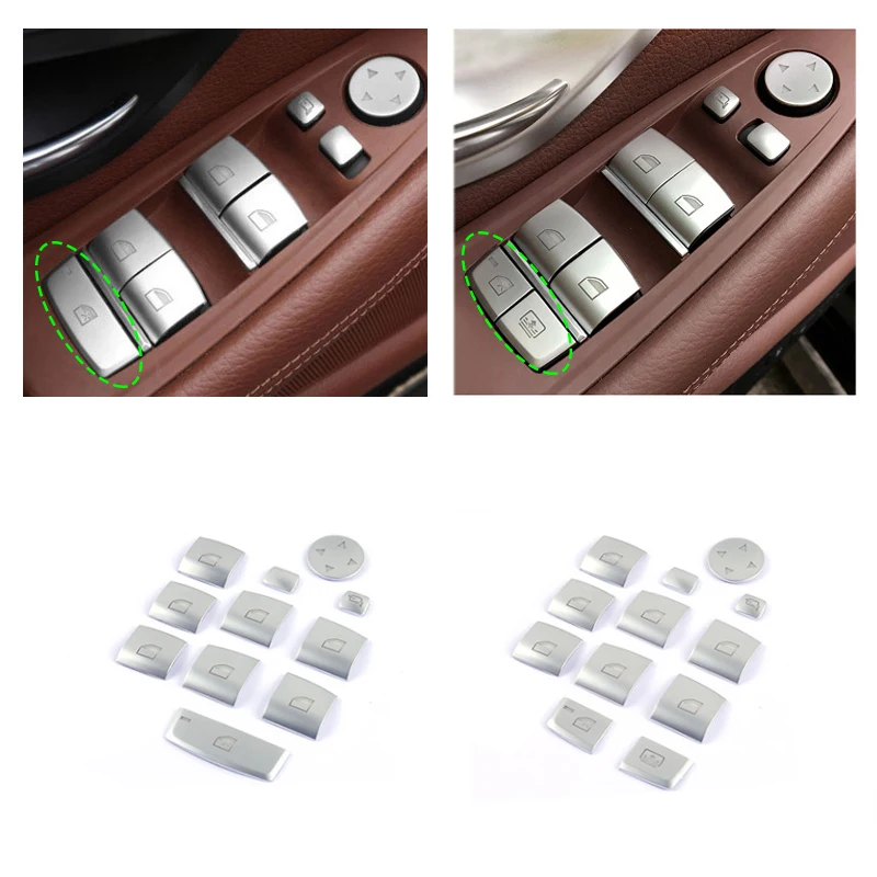 

for BMW 5 series F10 F18 525 528 2011+ Car Styling Interior Chrome Door Window Switch Lifter Buttons Covers Trim Stickers