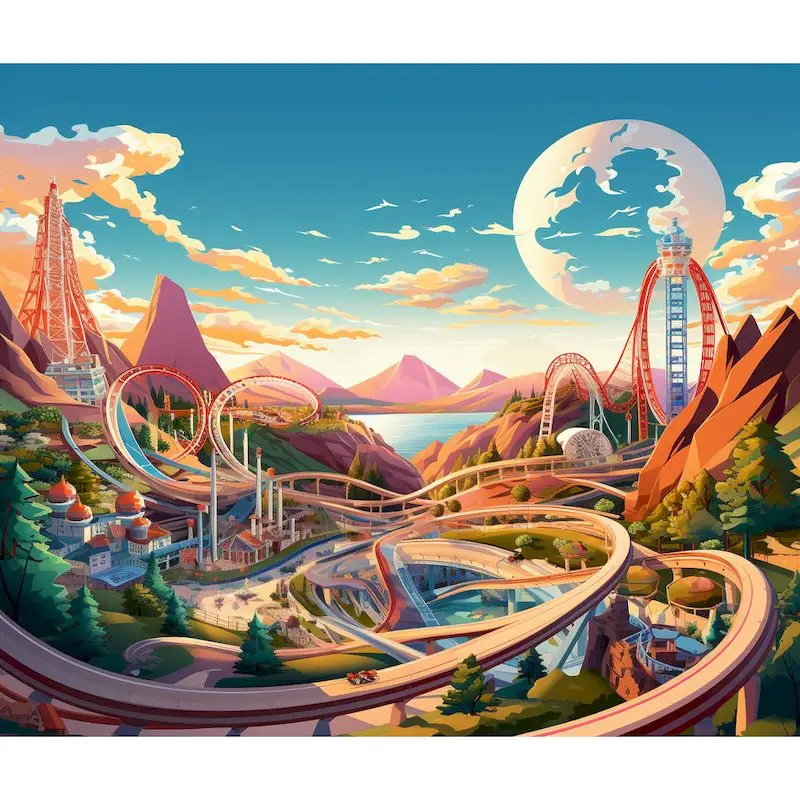Картина по номерам на холсте американские горки
