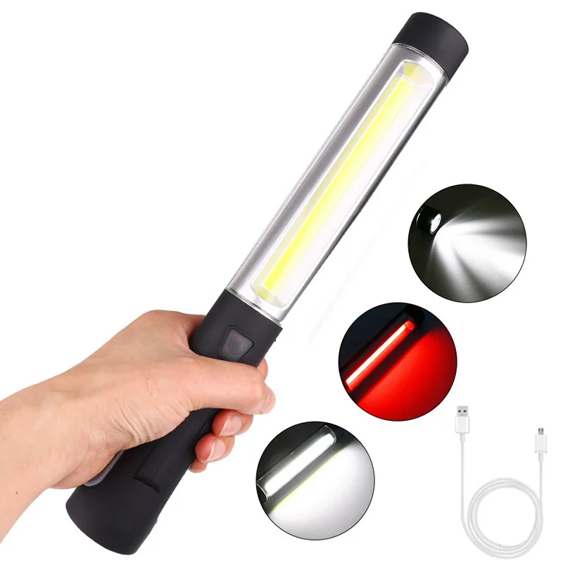 

Перезаряжаемый белый/красный фонарик, вращающийся на 360 градусов многофункциональный фонарь светильник магнитным крючком, уличный светиль...