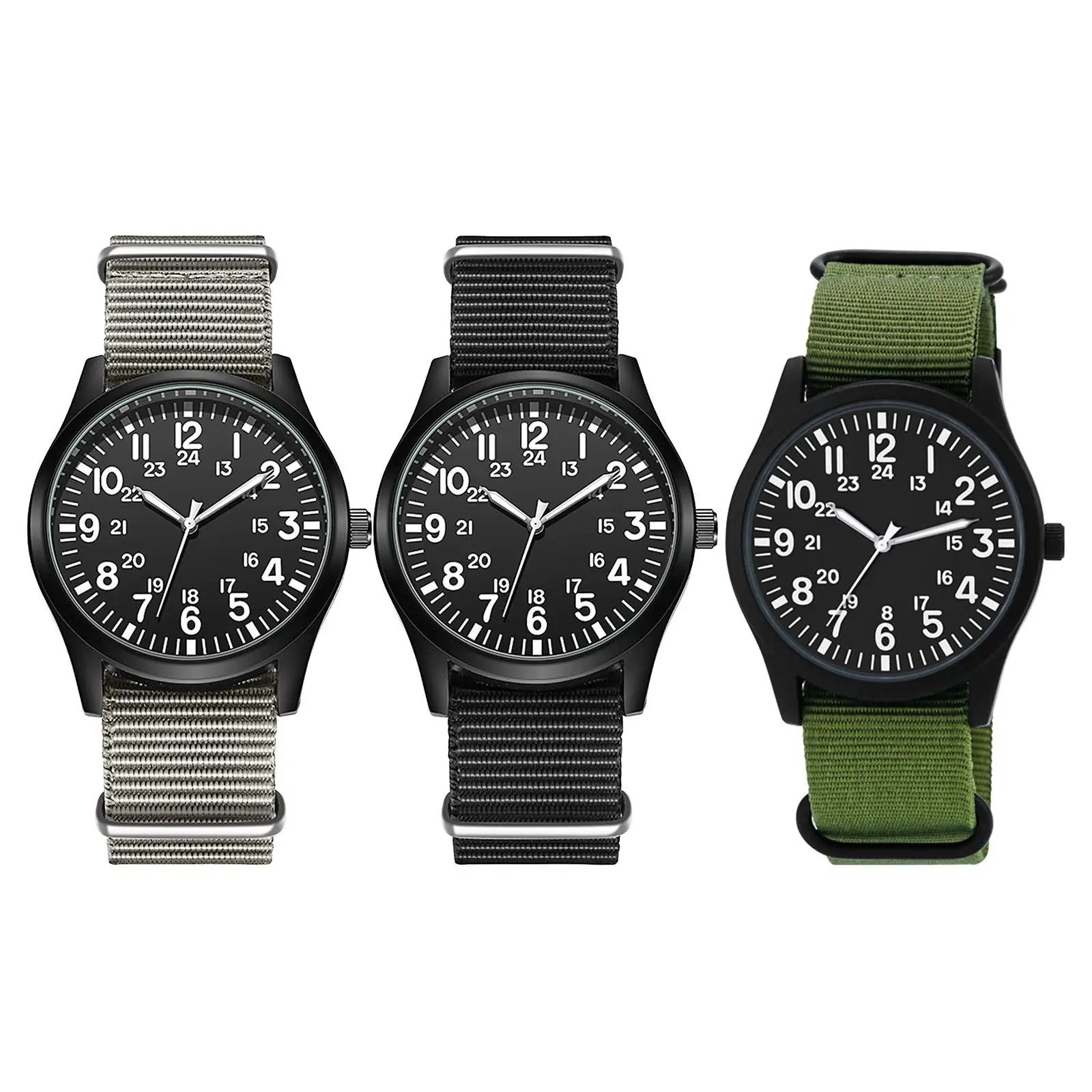 

Men Quartz Watch with Nylon Strap 30M Waterproof Jewelry Gift Luminous Hands Analogue Wristwatch for Work Fashion Causal Classic