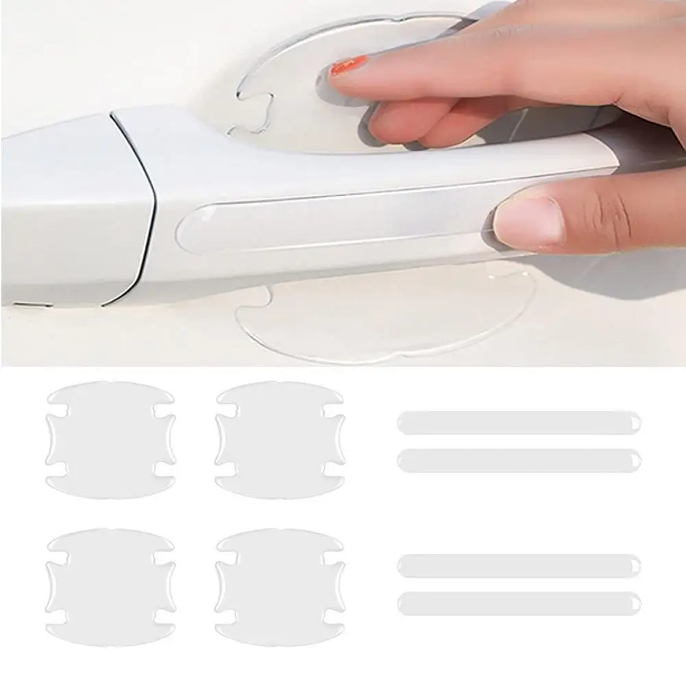 

8 Pcs Car Door Bowl Anti-scratch Sticker Clear Door Bowl Handle Protection Film Sticker Paint Surface Film Car Accessories Hot