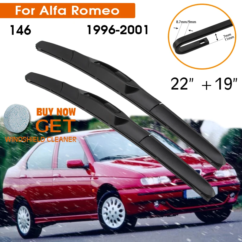 

Автомобильные стеклоочистители для Alfa Romeo 146 1996-2001 лобовое стекло резиновая силиконовая заправка переднее окно стеклоочистителя 22 "+ 19" LHD RHD ...