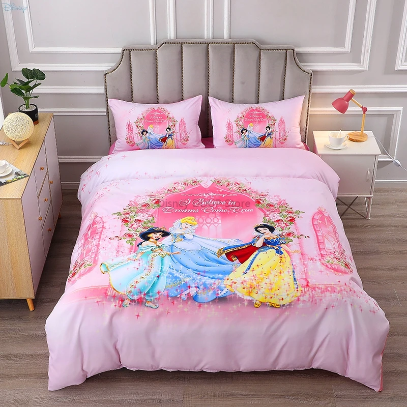 Snow White Cinderella Disney Princess Duvet Cover Set Frozen Anna Elsa Girls Women Bedding Set Bed Sheet Pillowcase Dropshipping