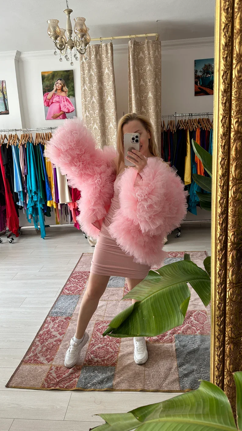 Классическая многоярусная Тюлевая укороченная куртка пушистая повседневная