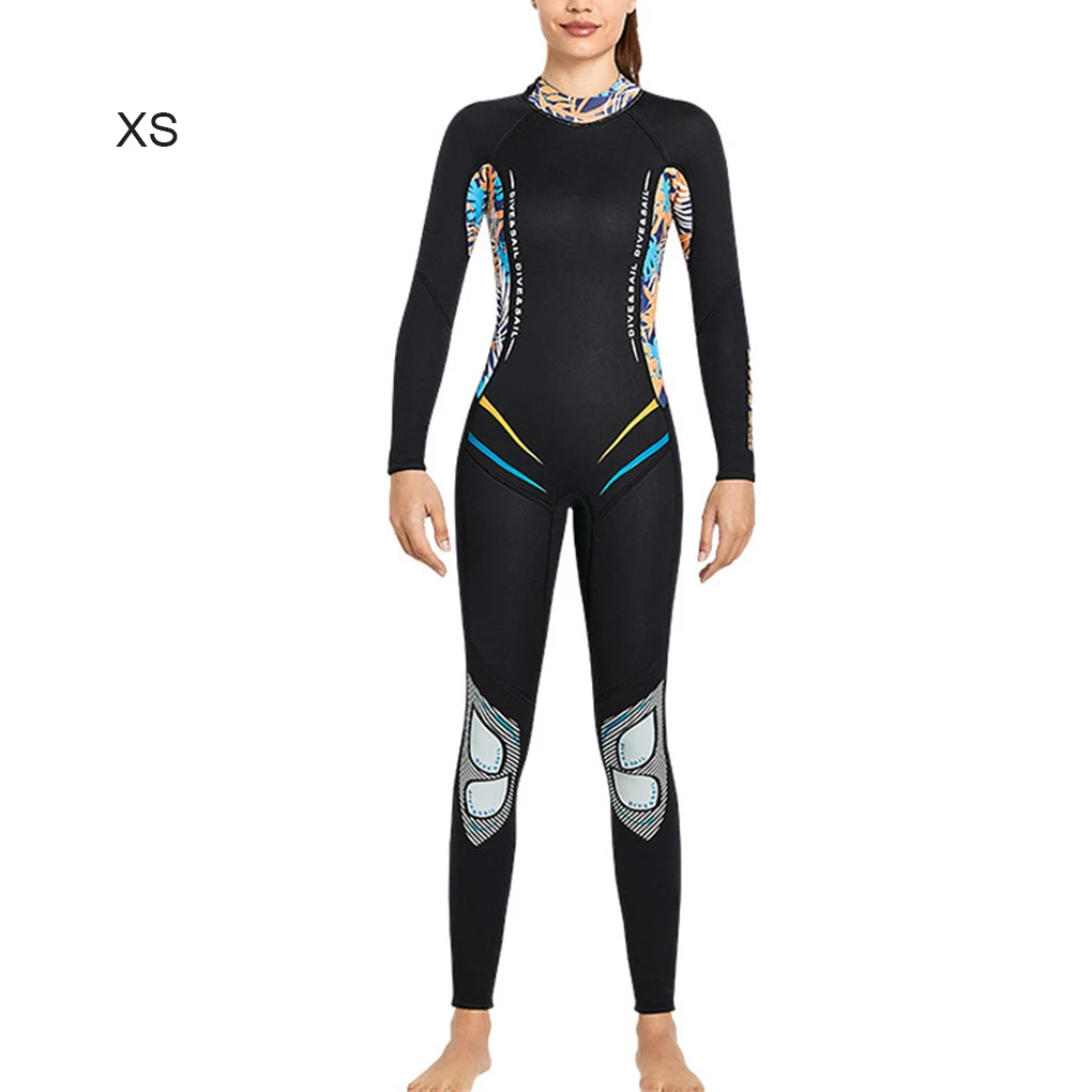 Diving Suit Neoprene Cold Proof Nylon Material Good Elasticity Swimwear Strong Sunscreen Classic Crew Neck Wetsuit for Women
