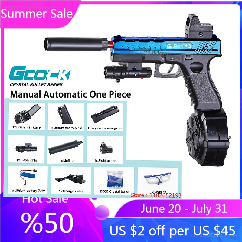 

2023 2 in 1 Glock Gel Blaster Electric Water Beads Toy Gun Splatter Ball Airsoft Pistola Outdoor Game Pistol For Adults Children